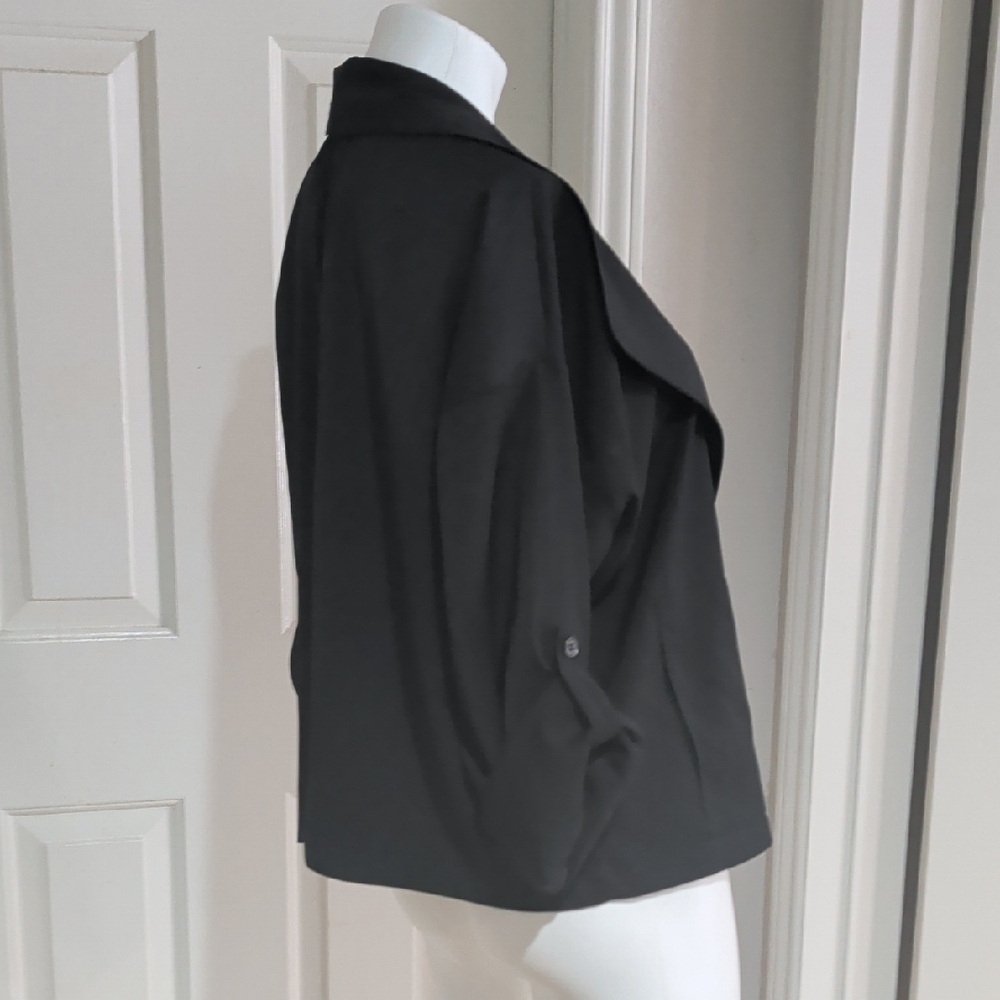 MAX STUDIO Black Open Drape Lapel Blazer Jacket XL - Picture 4 of 9